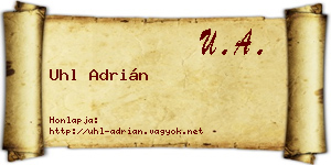 Uhl Adrián névjegykártya